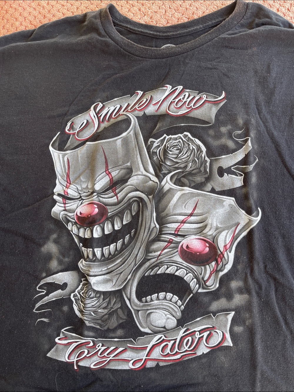 Black Graphic Men’s T-Shirt — 'Smile Now, Cry Later'